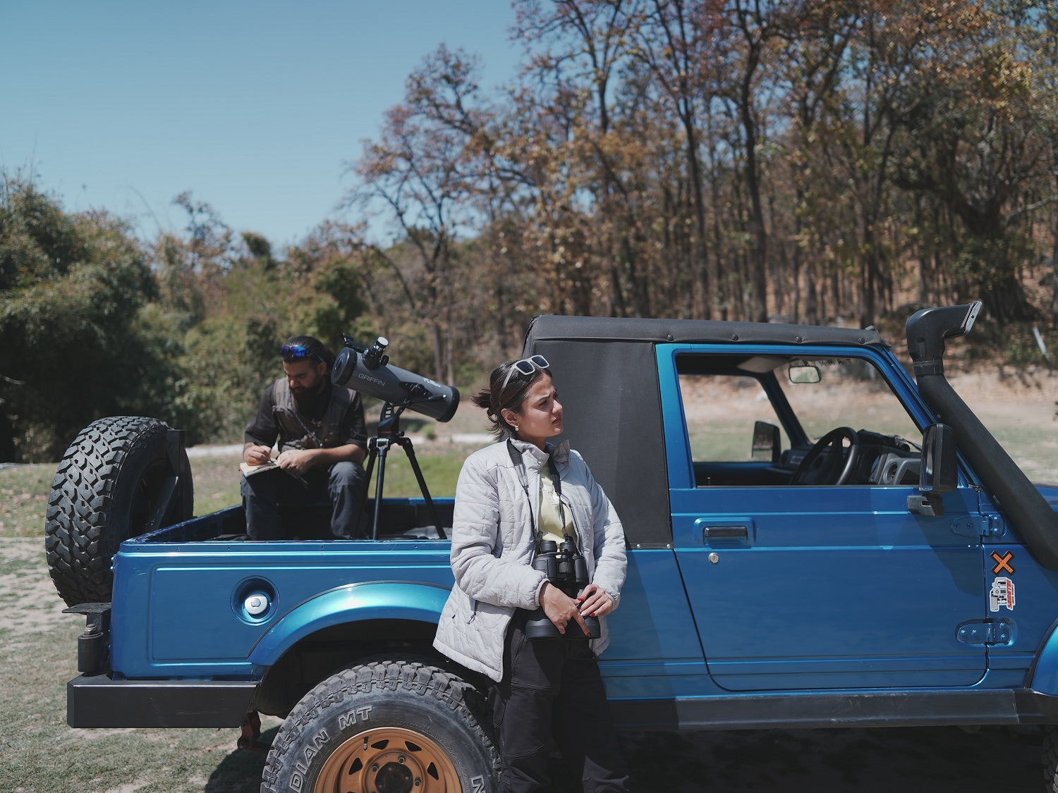 Pie Matrix telescope in open jeep
