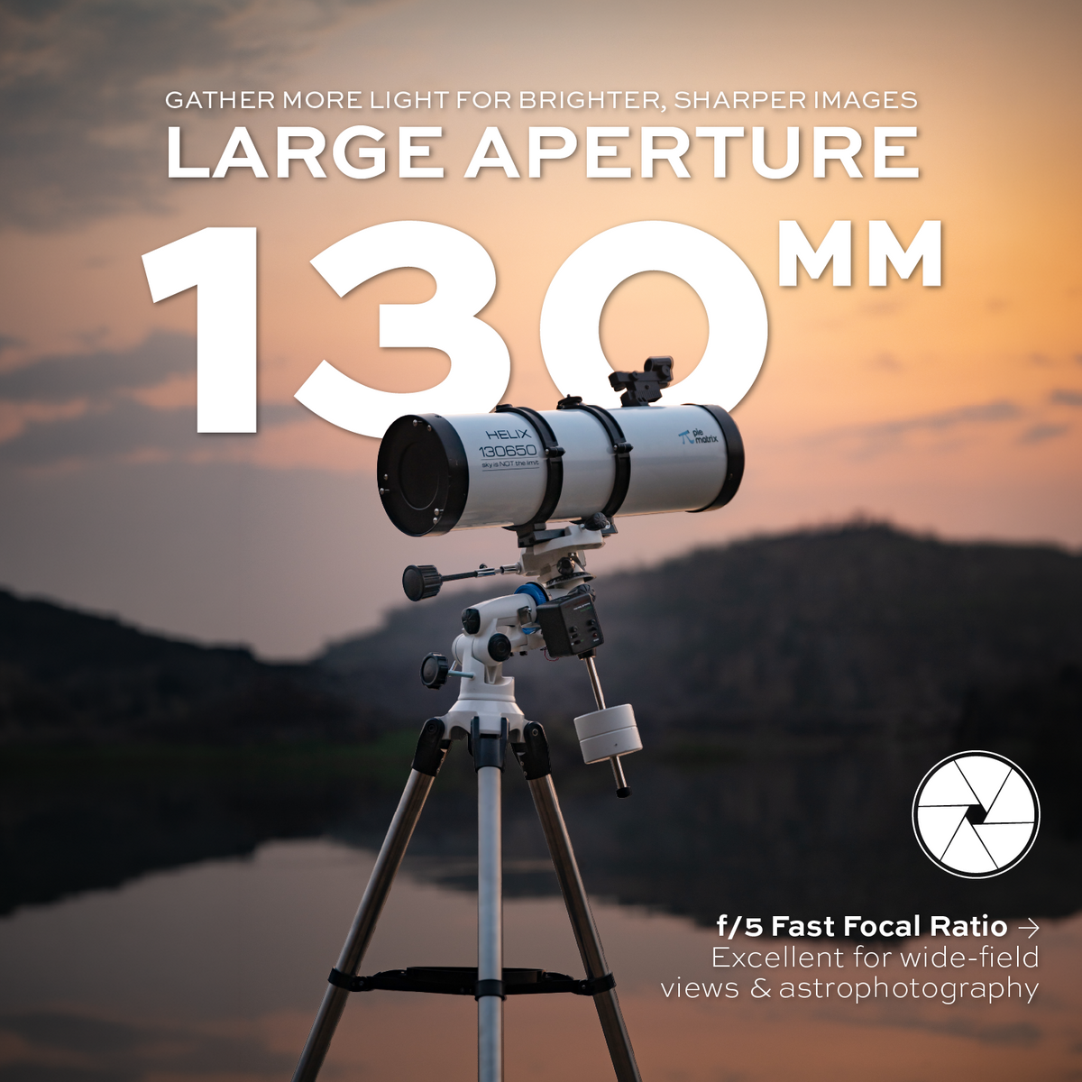 Helix Reflector Telescope with Motor Drive