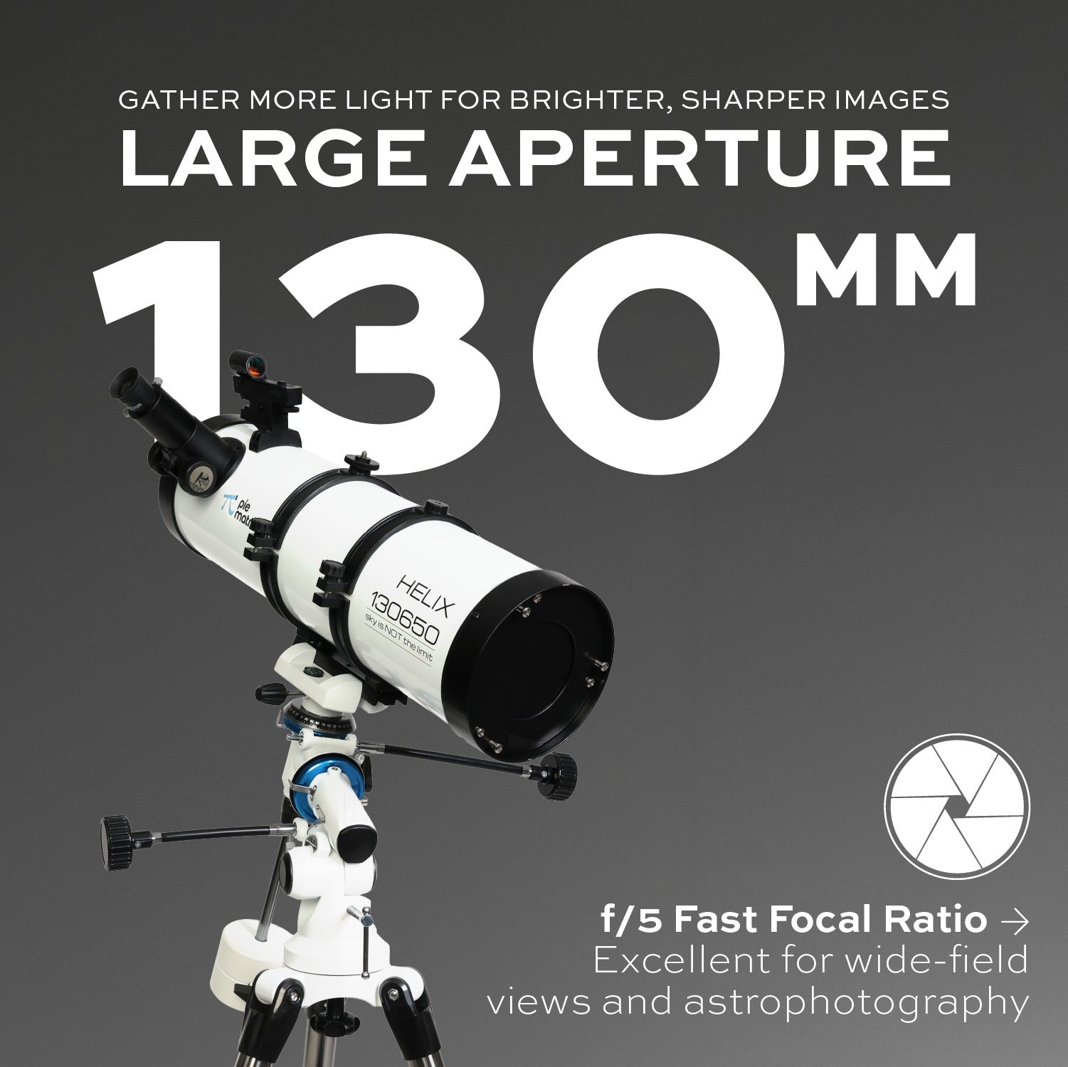 Helix Reflector Telescope with Motor Drive