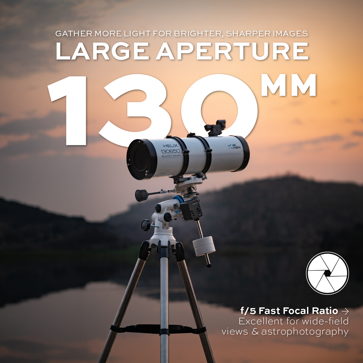 Helix Reflector Telescope with Motor Drive