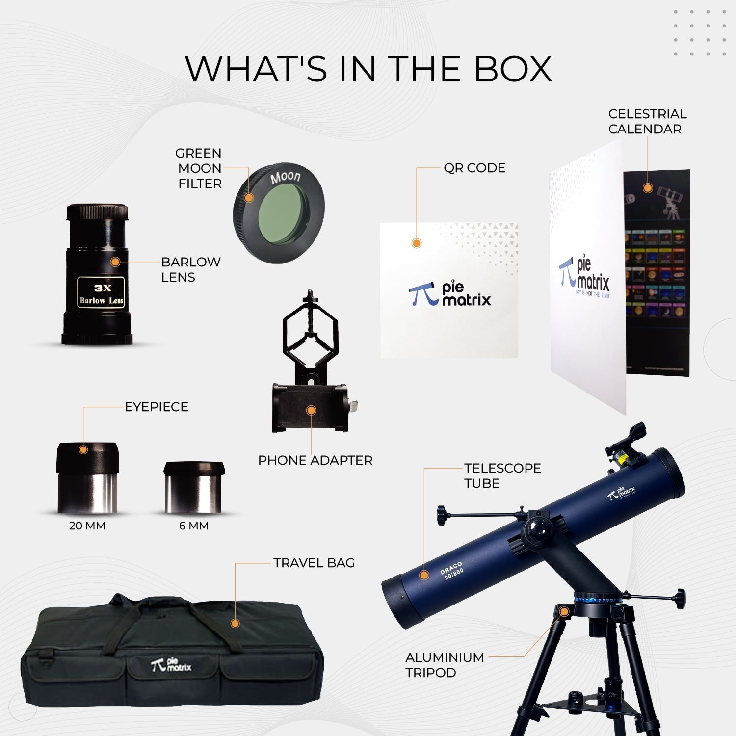 Draco 90/800 Reflector Telescope - Telescopes - Pie Matrix