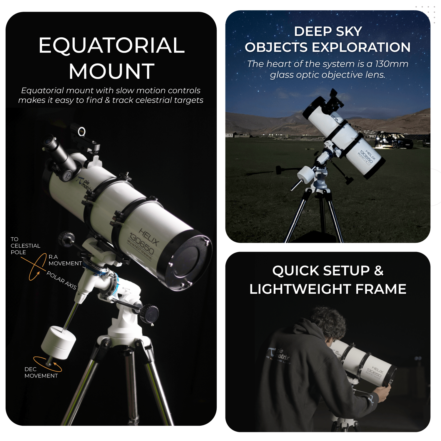 Helix Reflector Telescope with Motor Drive - Telescopes - Pie Matrix